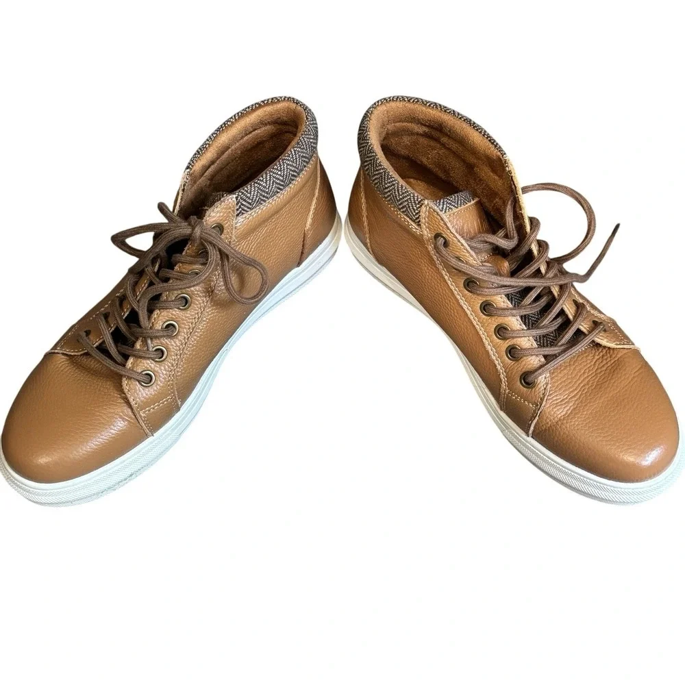 Arkbird Chukka Boots Mens 8‎ Tan EXCELLENT Leather Lace-up High Top Sneakers